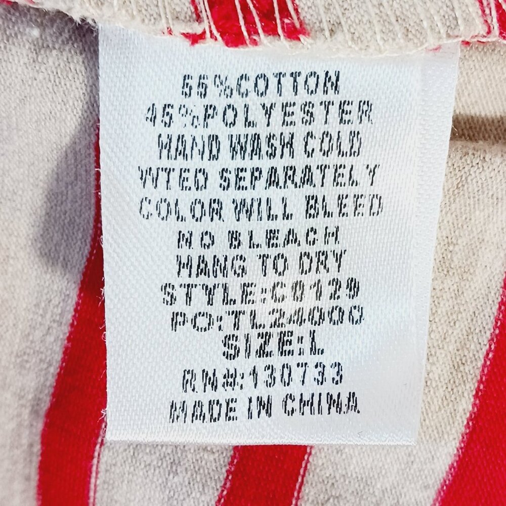 Umgee, Dress, Size Large, Red and Tan Stripes, with Ruffle and Tassel Accents - Picture 15 of 15